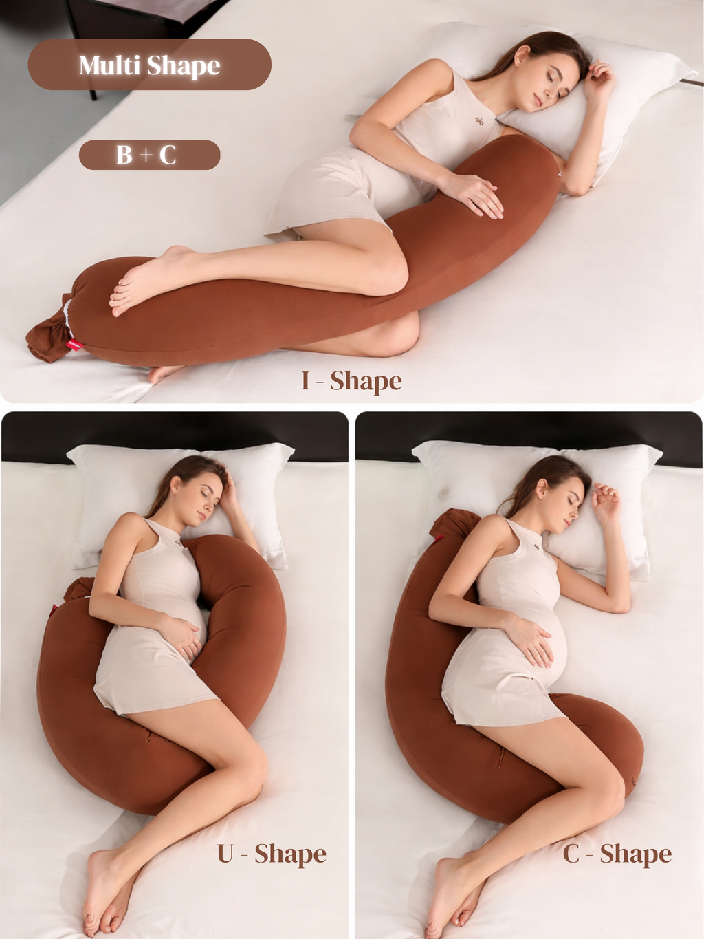 Mumora Embrora™ - 3 Piece Multi Mode Pregnancy Pillow
